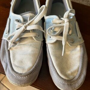 Nike Gray and White Women's Boat Shoes